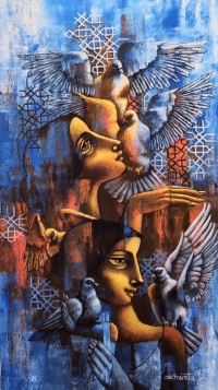 Shaista Momin, Untitled, 20 x 40 Inch, Acrylic on Canvas, Figurative Painting, AC-SHM-046